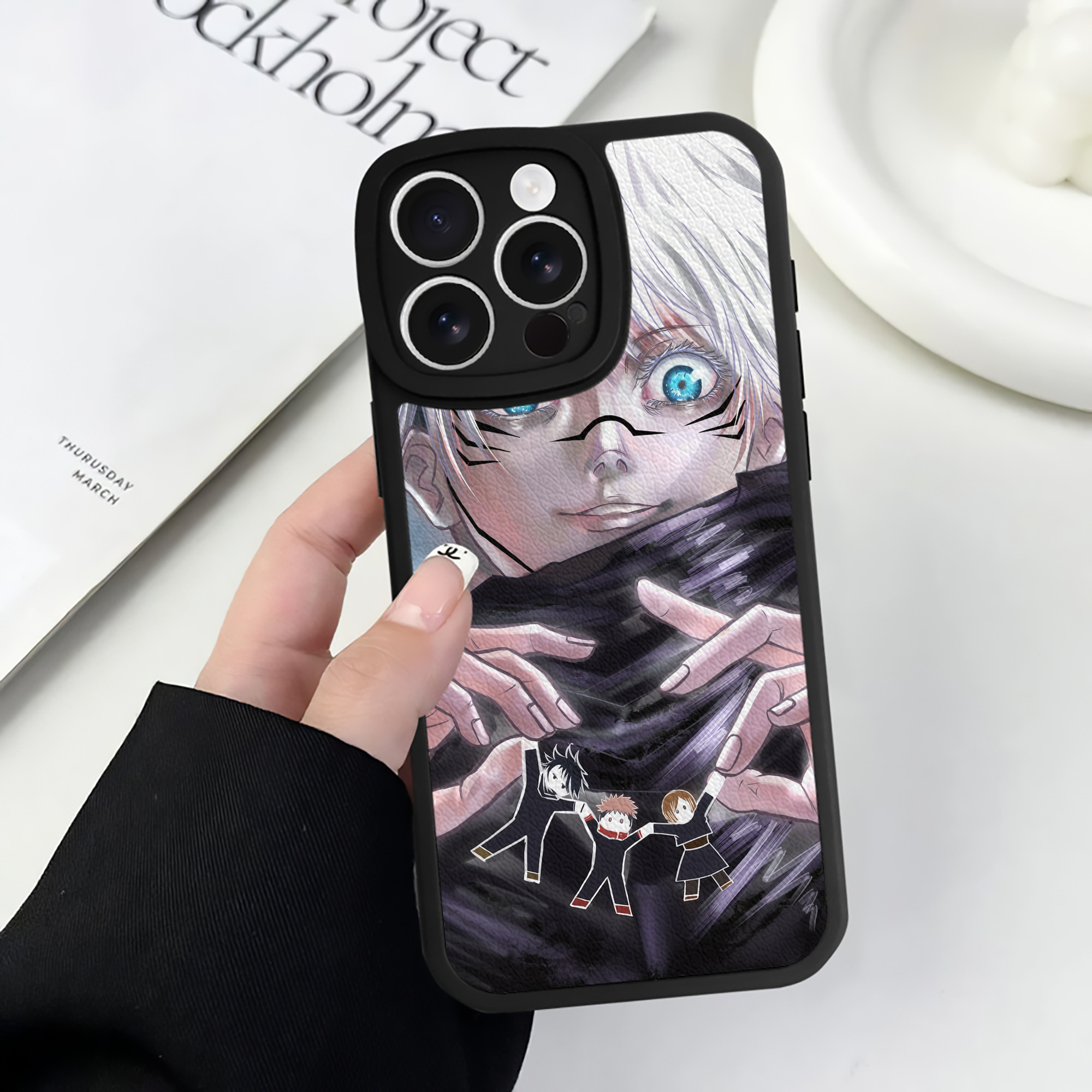 （画像用） 呪術廻戦 Jujutsu Kaisen 【iPhone 16シリーズ対応】シリコンスマホケース（レザー調） 材質：シリコン